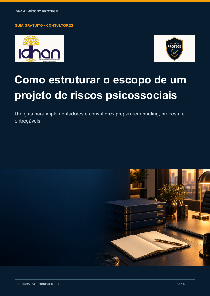 Capa do e-book: Como estruturar o escopo de um projeto de riscos psicossociais